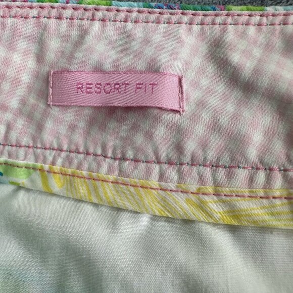 Lilly Pulitzer Shorts Women’s Size 2 Resort Fit Blue/Pink Alligator Cotton Check - Picture 12 of 15
